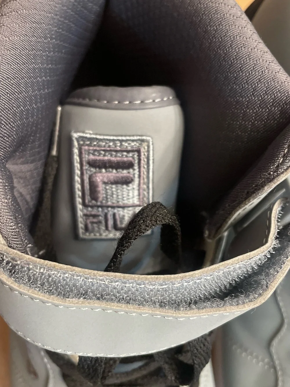 Fila Men's High-Top Sneakers in Gray with Black Laces